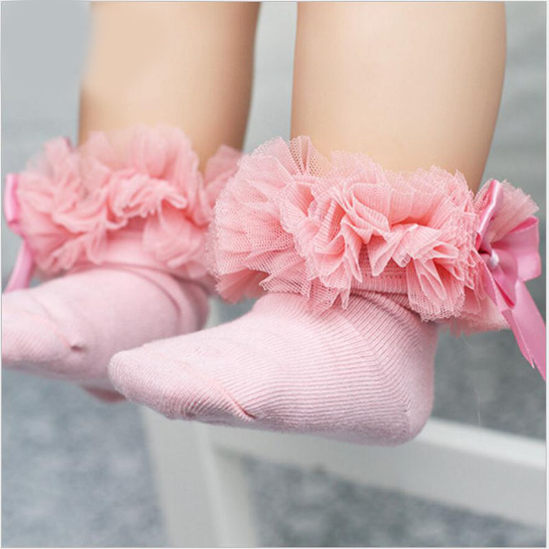 Baby Sock Oximeter - 꽃 아기 무릎 높은 양말 발목